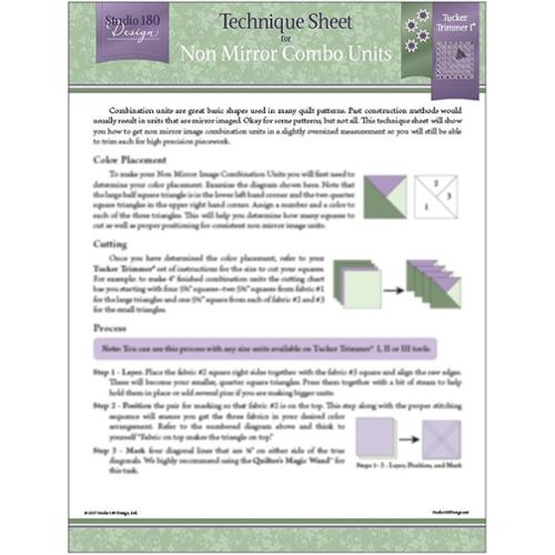 Technique Sheet by Studio 180 - Non Mirror Combo Unit - UDTEC15