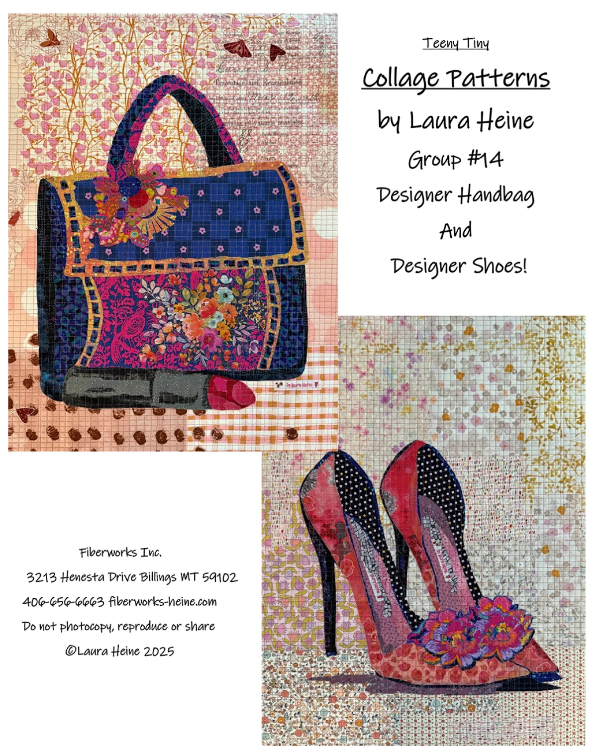 Teeny Tiny Collage Pattern - Group 14, Designer Handbag and Designer Shoes! - FWLHTT14