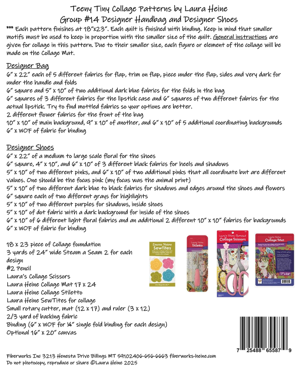 Teeny Tiny Collage Pattern - Group 14, Designer Handbag and Designer Shoes! - FWLHTT14