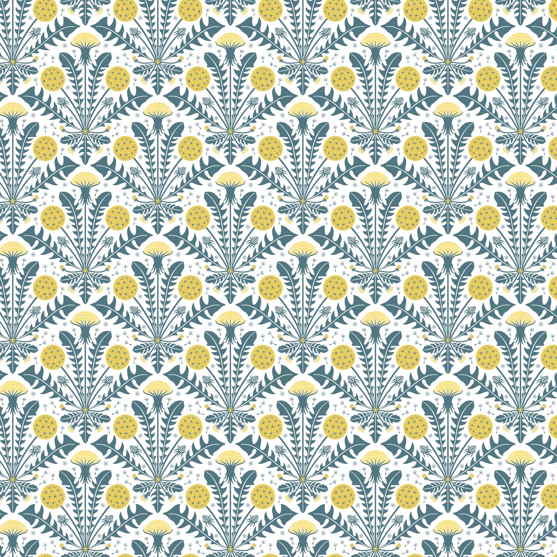 Tender Quilt Fabric - Dandelion in White/Multi - 91212-10