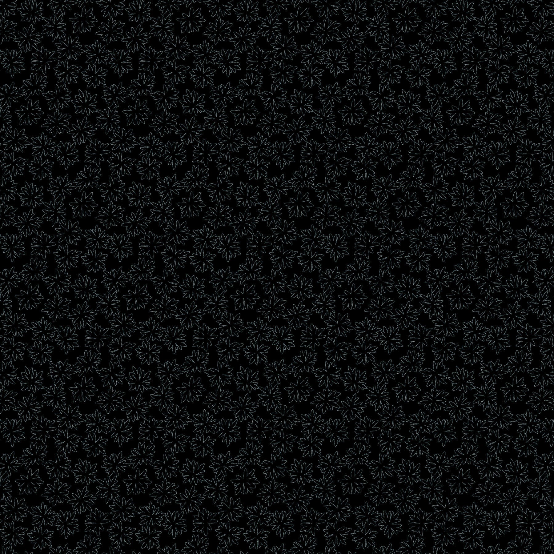 Tender Quilt Fabric - Floral Outline in Smoke Black - 91166-99