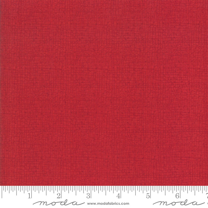 Thatched Quilt Fabric - Blender in Scarlet (Red) - 48626 119