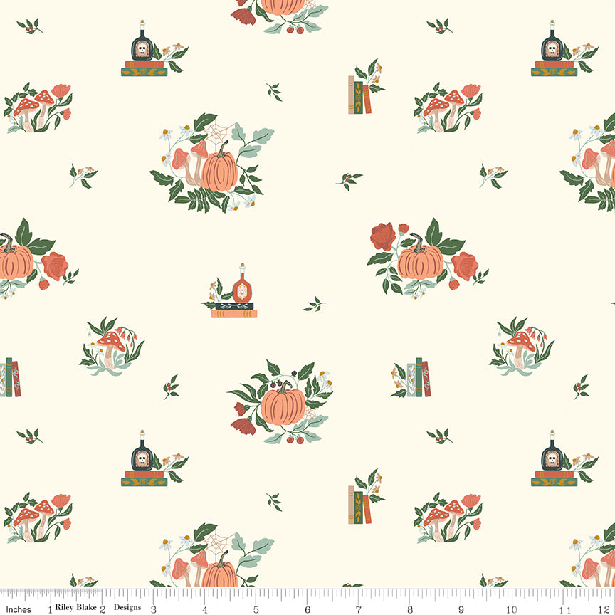 The Apothecary Quilt Fabric - Botanicals in Cream - C17551-CREAM