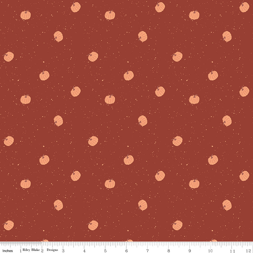 The Apothecary Quilt Fabric - Pumpkin Toss in Rust - C17553-RUST