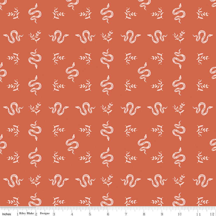 The Apothecary Quilt Fabric - Serpents in Autumn Orange - C17556-AUTUMN