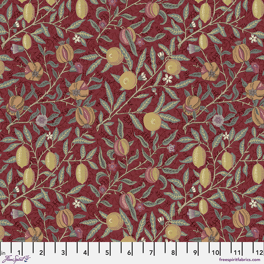 The Oxford Holiday Collection Quilt Fabric - Medium Fruit in Berry Red - PWWM128.BERRY