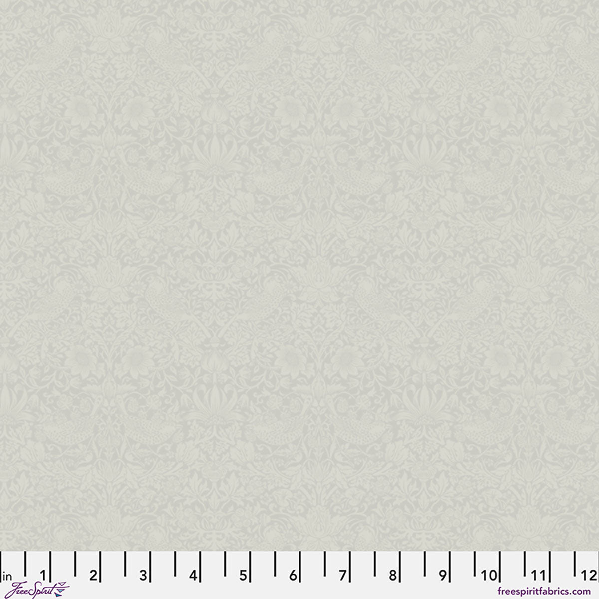 The Trellis Palette Quilt Fabric by Morris Co - Tonal Strawberry Thief in Farringdon Grey/Gray - PWWM153.FARRINGDON