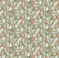 The Christmas Mouse Flannel Quilt Fabric - Greenery in White/Green - F28040-10