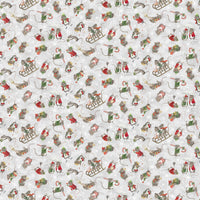 The Christmas Mouse Flannel Quilt Fabric - Mouse Toss in Gray/Multi - F28039-92