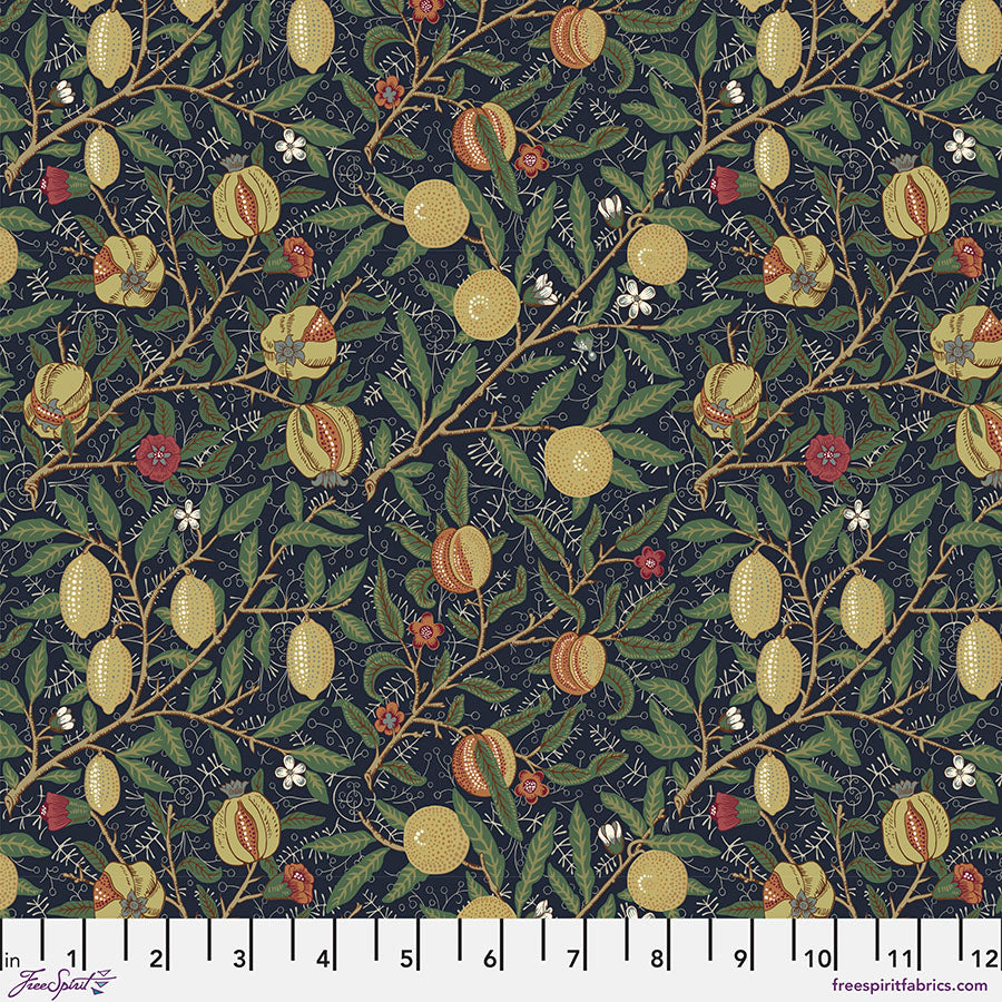 The Oxford Holiday Collection Quilt Fabric - Medium Fruit in Ink Blue/Multi - PWWM128.INK