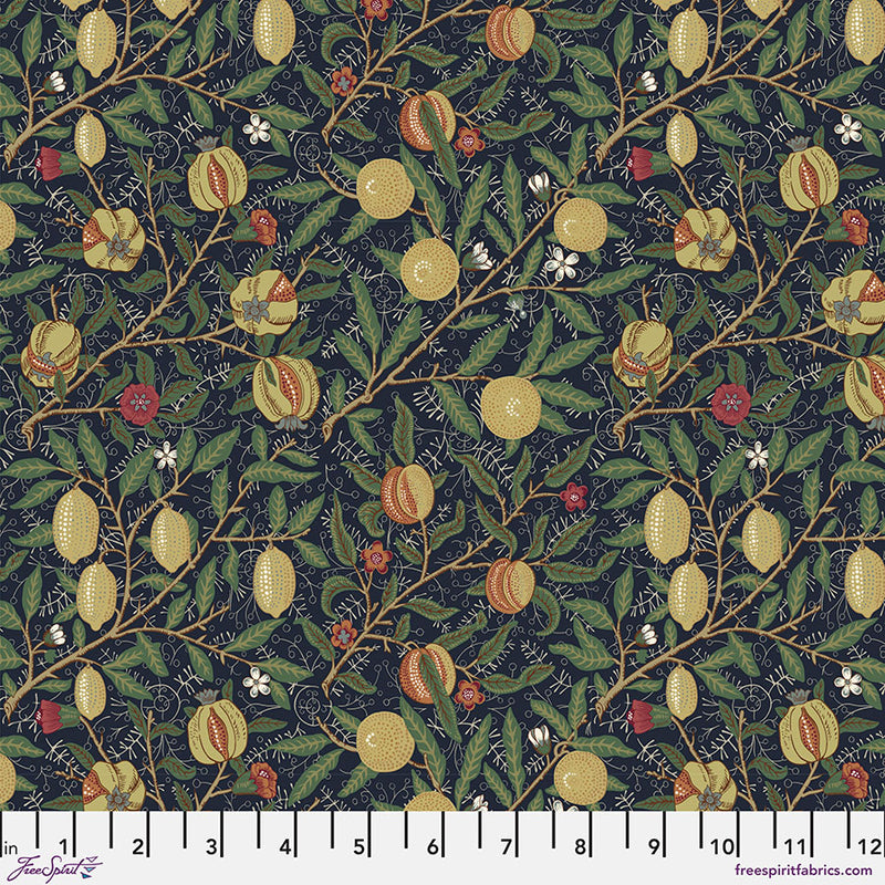 The Oxford Holiday Collection Quilt Fabric - Medium Fruit in Ink Blue/Multi - PWWM128.INK