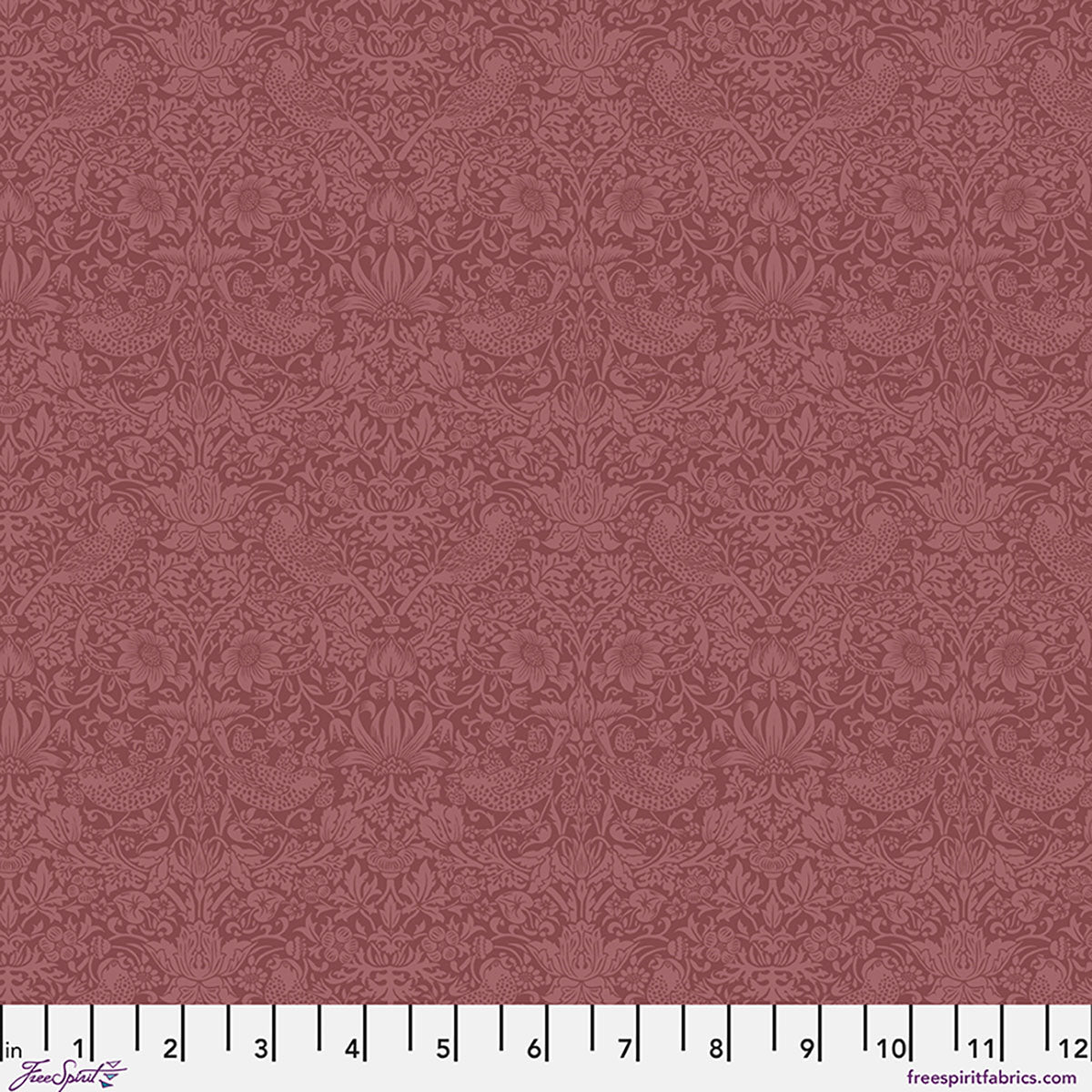 The Trellis Palette Quilt Fabric by Morris Co - Tonal Strawberry Thief in Wardlewine Pink - PWWM153.WARDLEWINE
