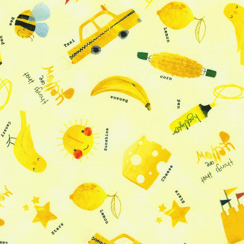 Things That Are Colors Quilt Fabric - Things in Yellow - AXAD-22062-5 YELLOW