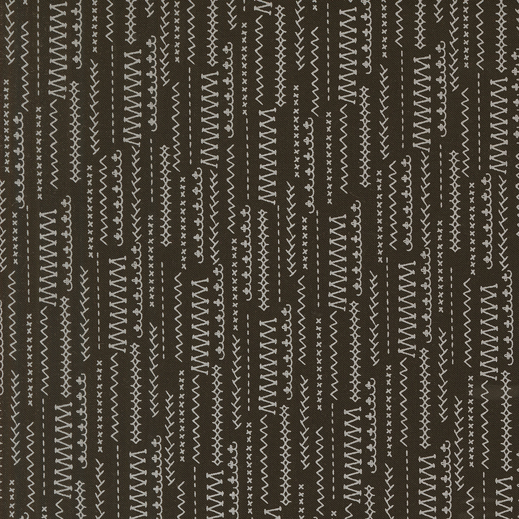 Threads Quilt Fabric - Stitched Up Stripes in Black - 55686 25