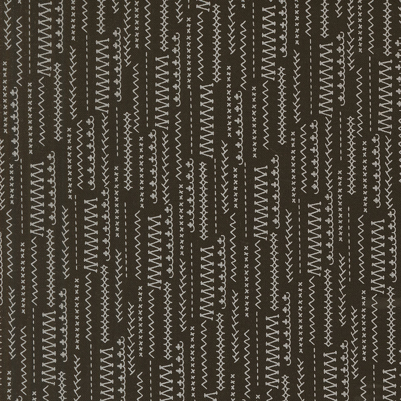 Threads Quilt Fabric - Stitched Up Stripes in Black - 55686 25