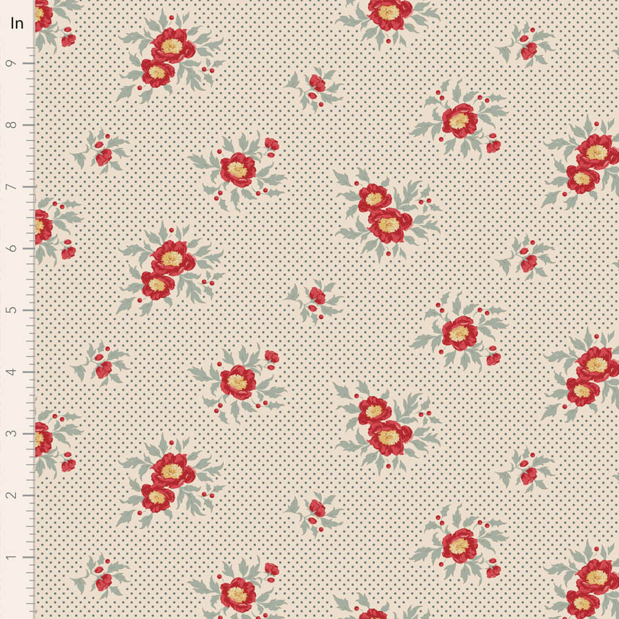 Tilda Merry Little Christmas Quilt Fabric - Joy in Blue - TIL100628