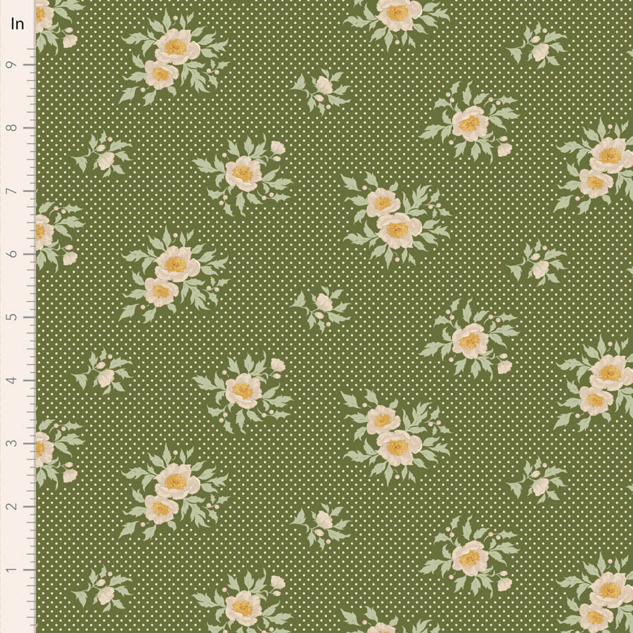 Tilda Merry Little Christmas Quilt Fabric - Joy in Pine Green - TIL100634