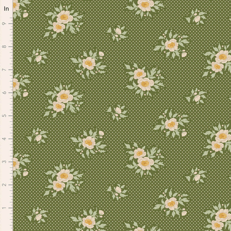 Tilda Merry Little Christmas Quilt Fabric - Joy in Pine Green - TIL100634