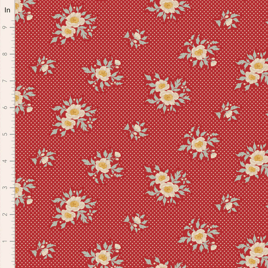 Tilda Merry Little Christmas Quilt Fabric - Joy in Red - TIL100624
