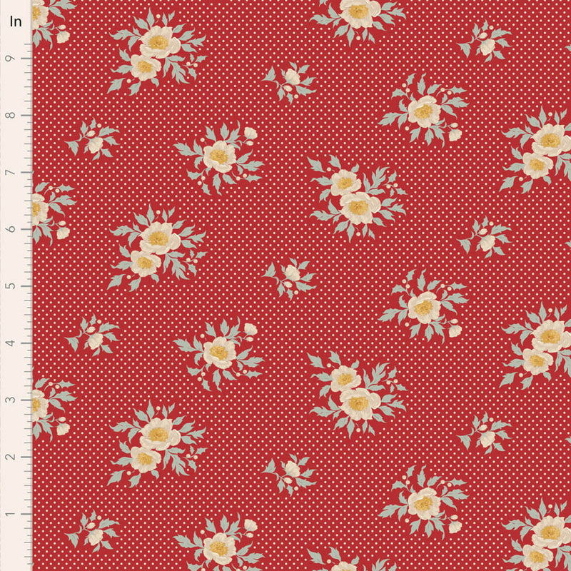 Tilda Merry Little Christmas Quilt Fabric - Joy in Red - TIL100624