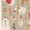 Tilda Merry Little Christmas Quilt Fabric - Winterfriends in Clay (Cream) - TIL100640