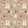 Tilda Merry Little Christmas Quilt Fabric - Winterfriends in Clay (Cream) - TIL100640