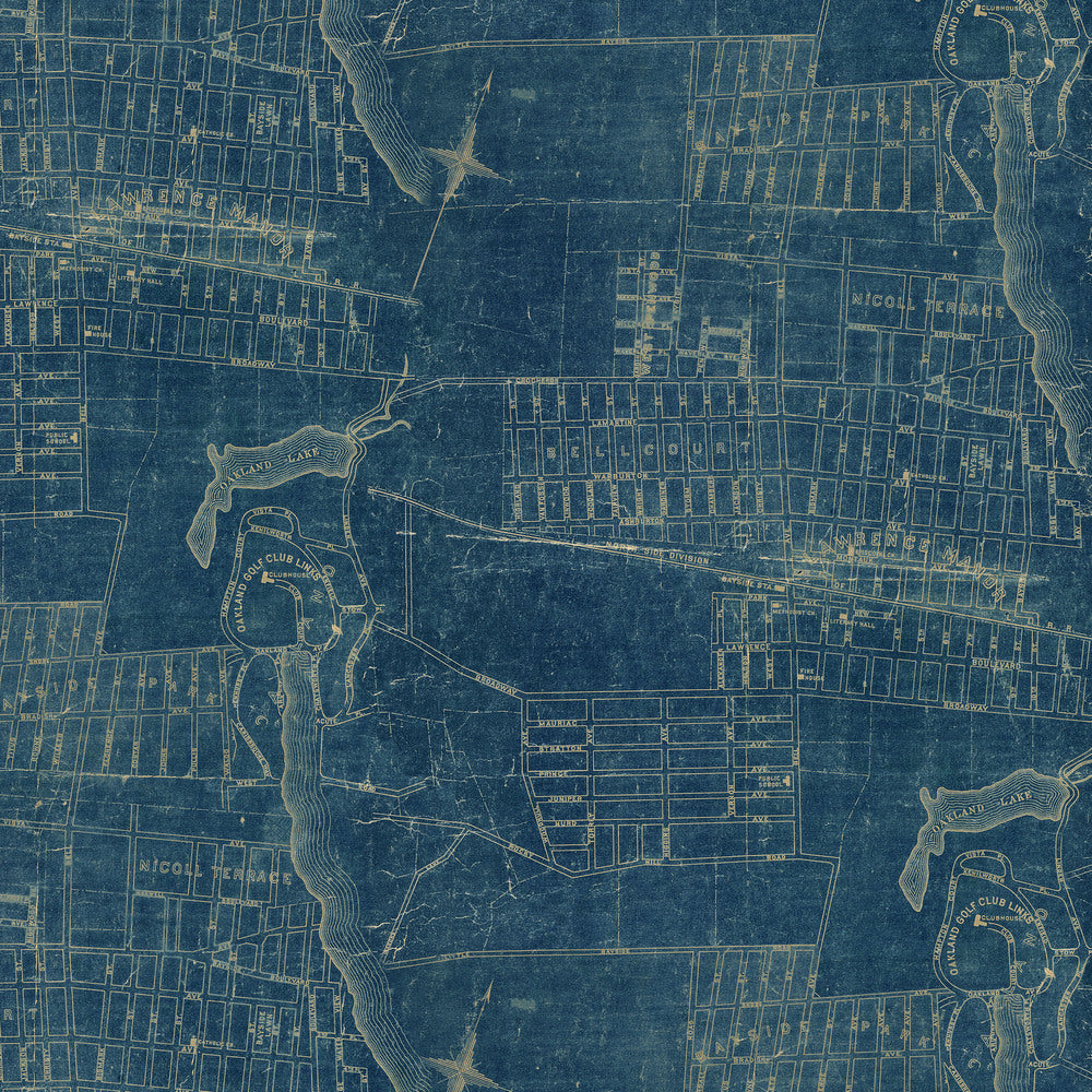 Tim Holtz Eclectic Elements Palette Quilt Fabric - Blue Map - PWTH283.BLUE