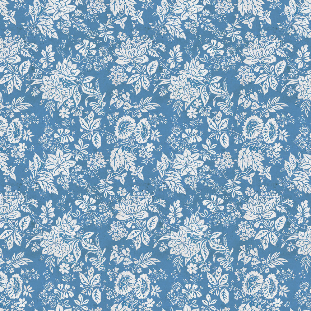Tim Holtz Eclectic Elements Palette Quilt Fabric - Blue Tapestry - PWTH287.BLUE