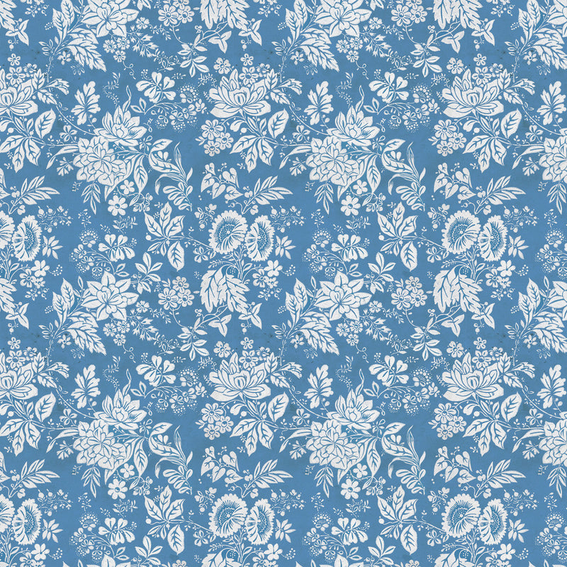 Tim Holtz Eclectic Elements Palette Quilt Fabric - Blue Tapestry - PWTH287.BLUE