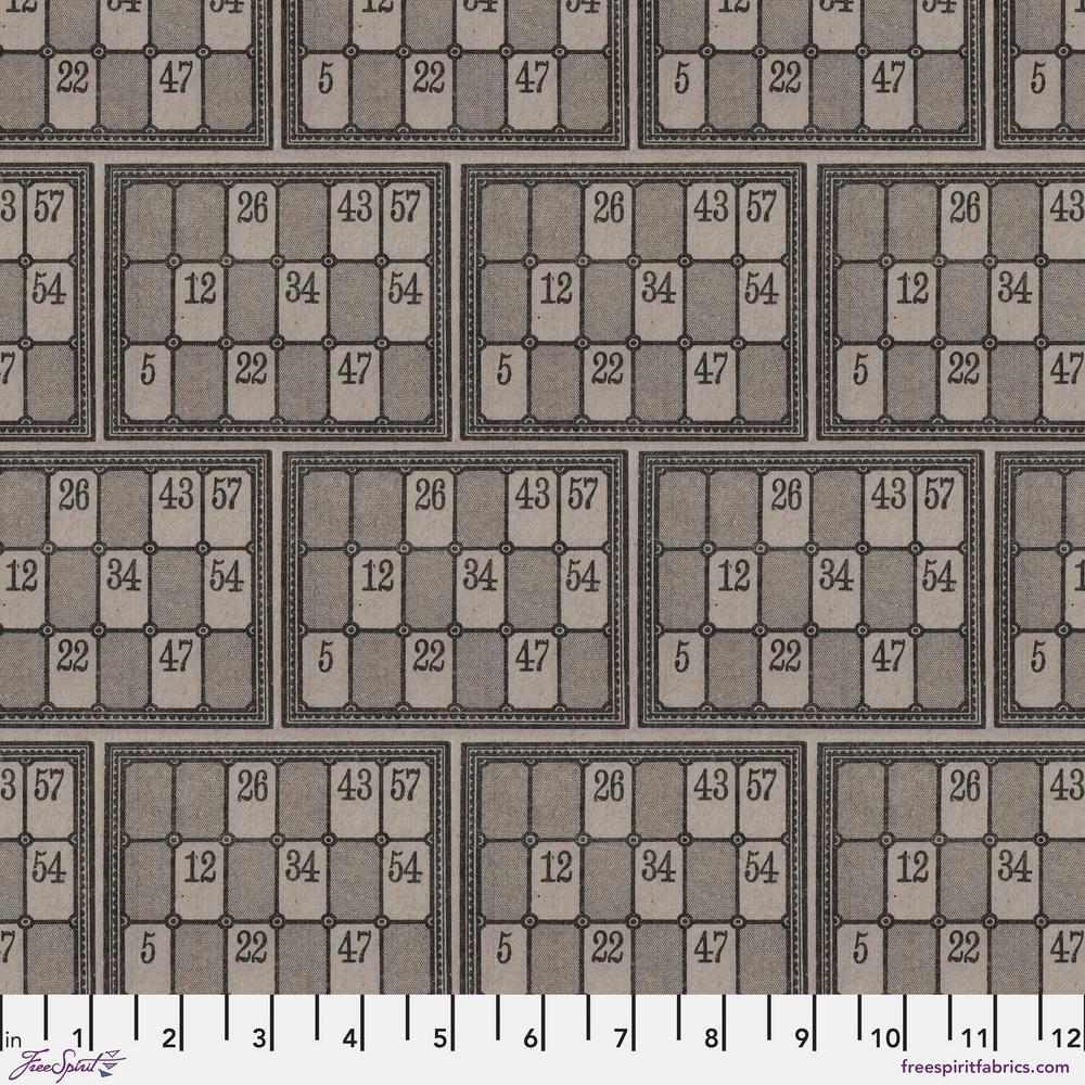 Tim Holtz Eclectic Elements Palette Quilt Fabric - Charcoal Numbers - PWTH316.CHARCOAL
