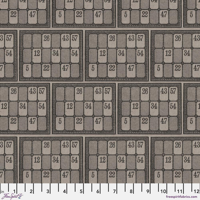 Tim Holtz Eclectic Elements Palette Quilt Fabric - Charcoal Numbers - PWTH316.CHARCOAL