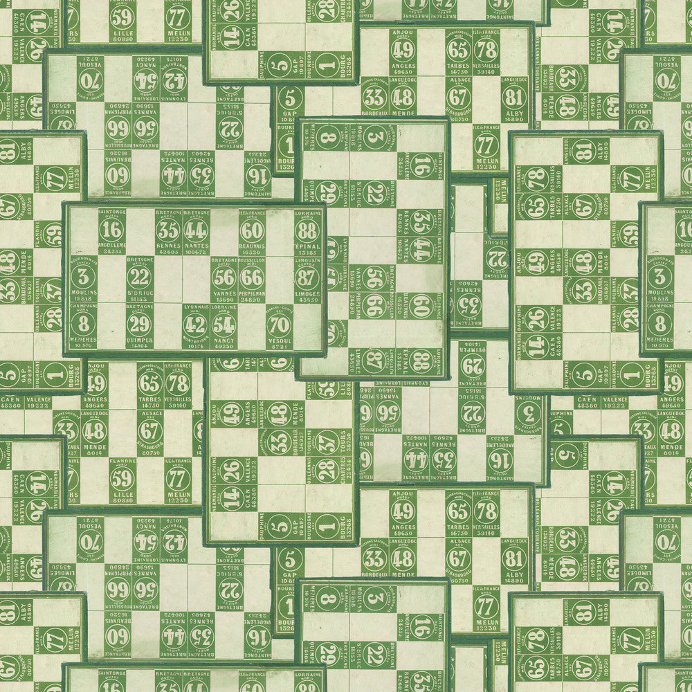 Tim Holtz Eclectic Elements Palette Quilt Fabric - Green Numbers - PWTH266.GREEN