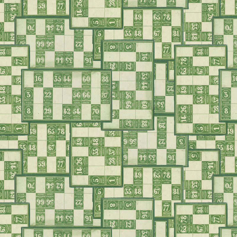 Tim Holtz Eclectic Elements Palette Quilt Fabric - Green Numbers - PWTH266.GREEN