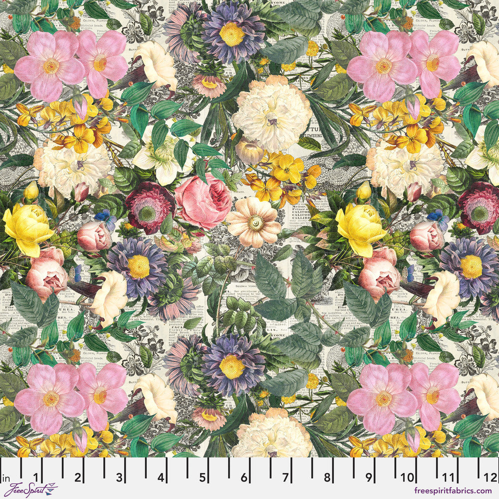 Tim Holtz Eclectic Elements Palette Quilt Fabric - Multi Floristry - PWTH324.MULTI