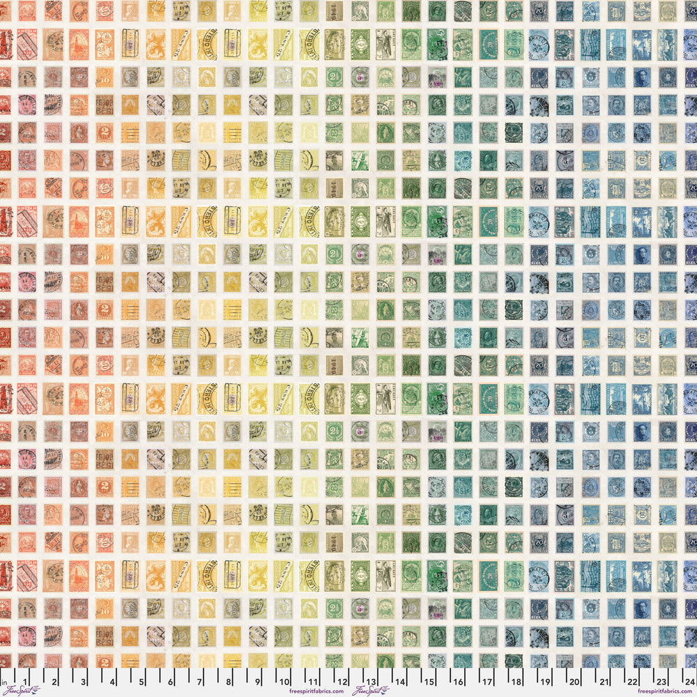 Tim Holtz Eclectic Elements Palette Quilt Fabric - Multi Stamps - PWTH321.MULTI
