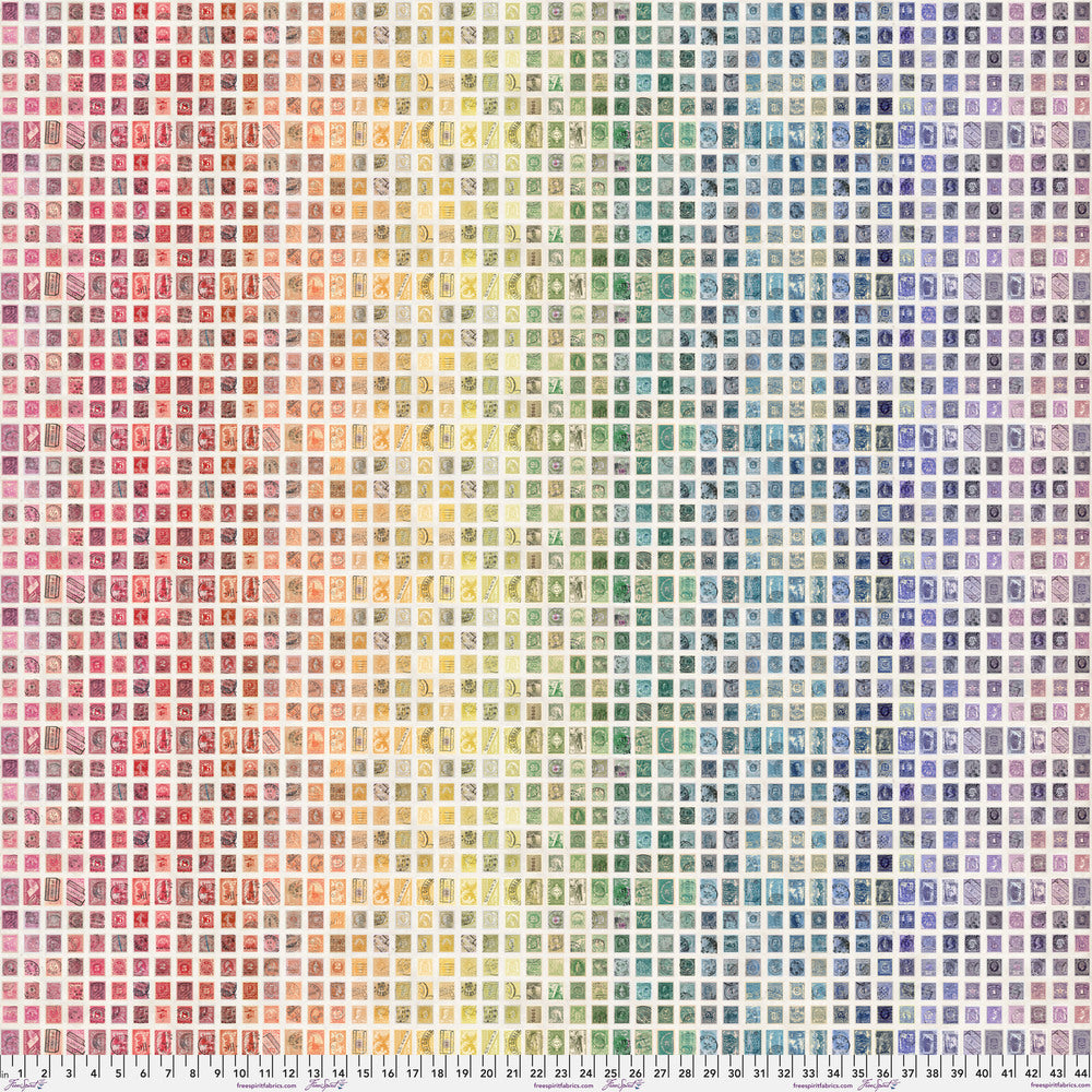 Tim Holtz Eclectic Elements Palette Quilt Fabric - Multi Stamps - PWTH321.MULTI