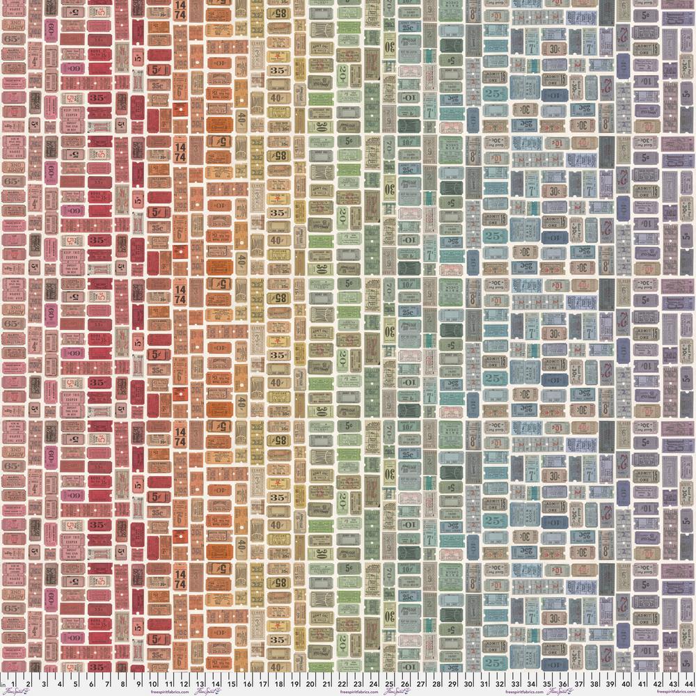 Tim Holtz Eclectic Elements Palette Quilt Fabric - Multi Tickets - PWTH322.MULTI