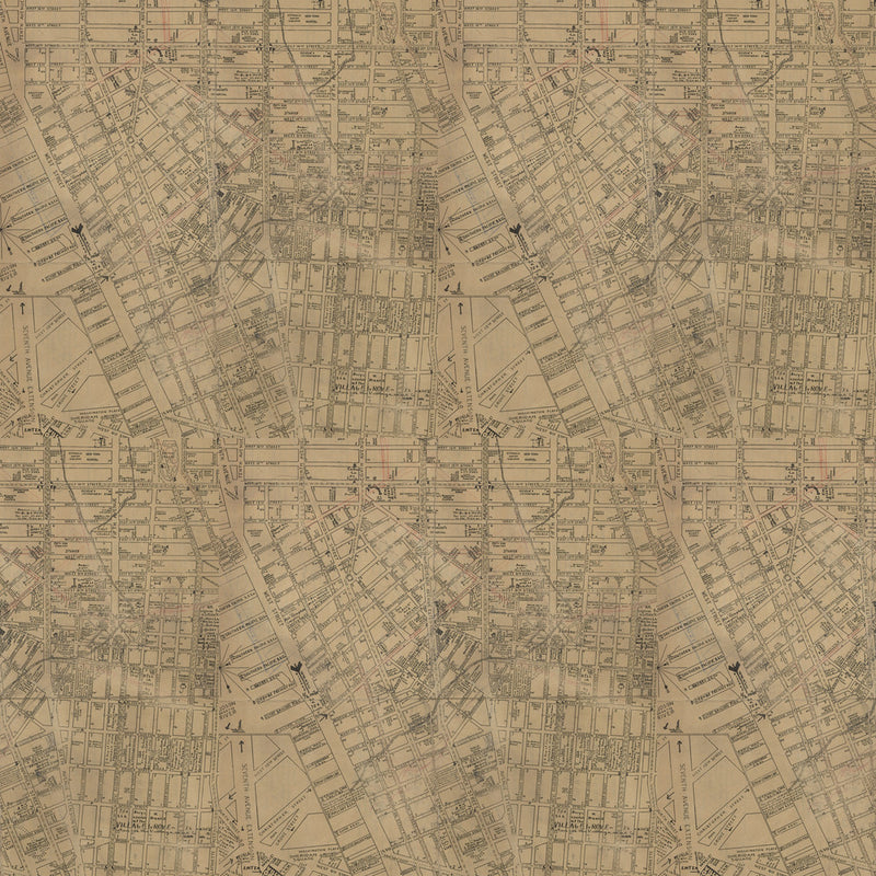 Tim Holtz Eclectic Elements Palette Quilt Fabric - Neutral Map (Tan/Brown) - PWTH253.NEUTRAL