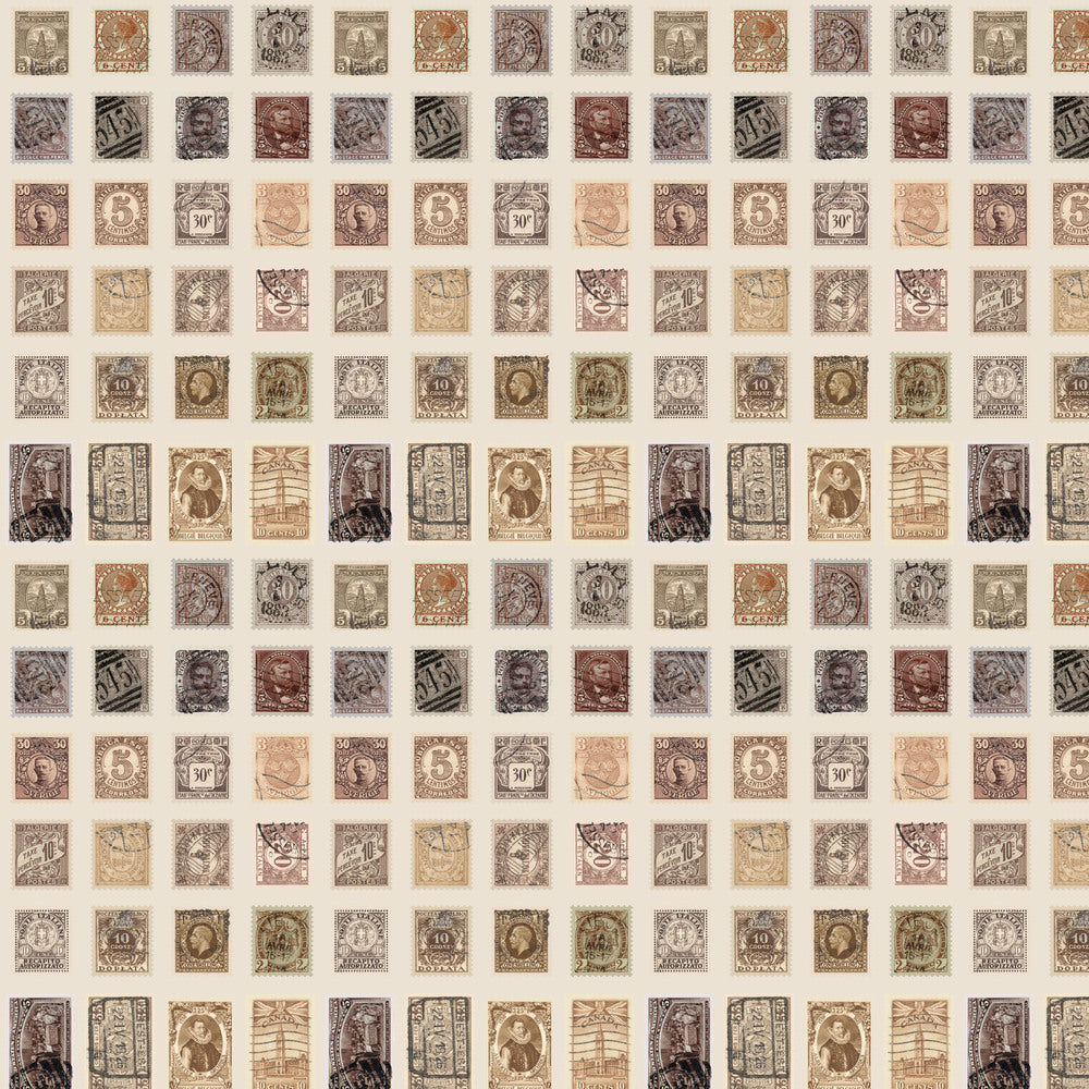 Tim Holtz Eclectic Elements Palette Quilt Fabric - Neutral Stamps (Tan/Brown) - PWTH251.NEUTRAL