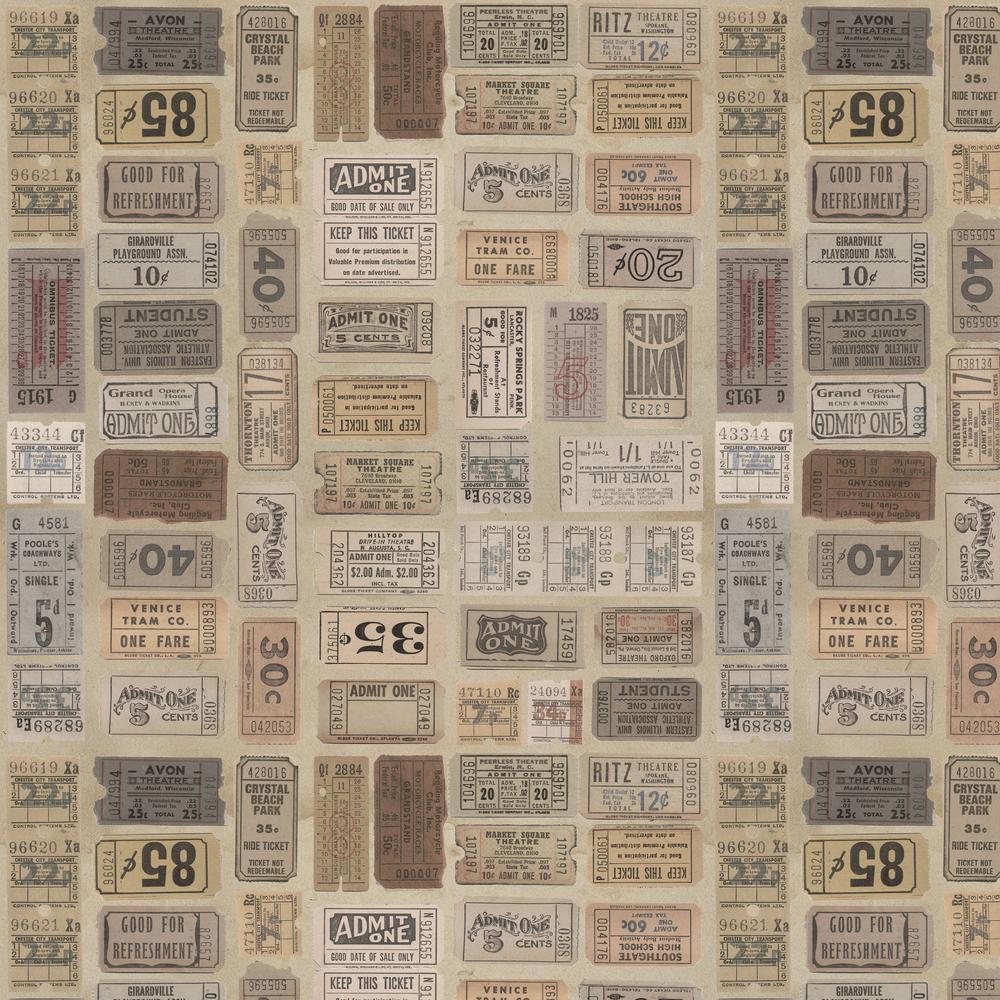 Tim Holtz Eclectic Elements Palette Quilt Fabric - Neutral Tickets (Tan/Brown) - PWTH252.NEUTRAL