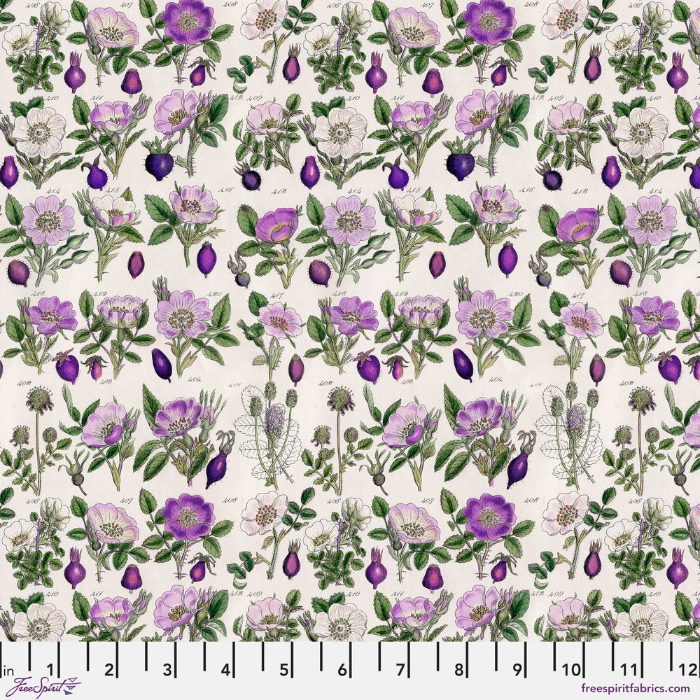 Tim Holtz Eclectic Elements Palette Quilt Fabric - Purple Botanical - PWTH306.PURPLE