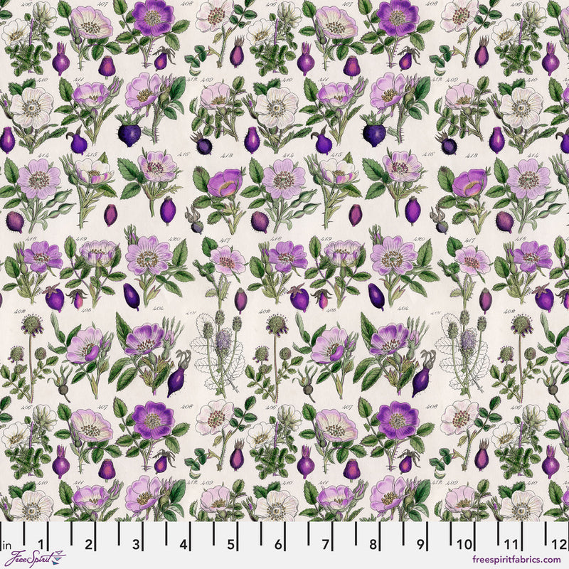 Tim Holtz Eclectic Elements Palette Quilt Fabric - Purple Botanical - PWTH306.PURPLE
