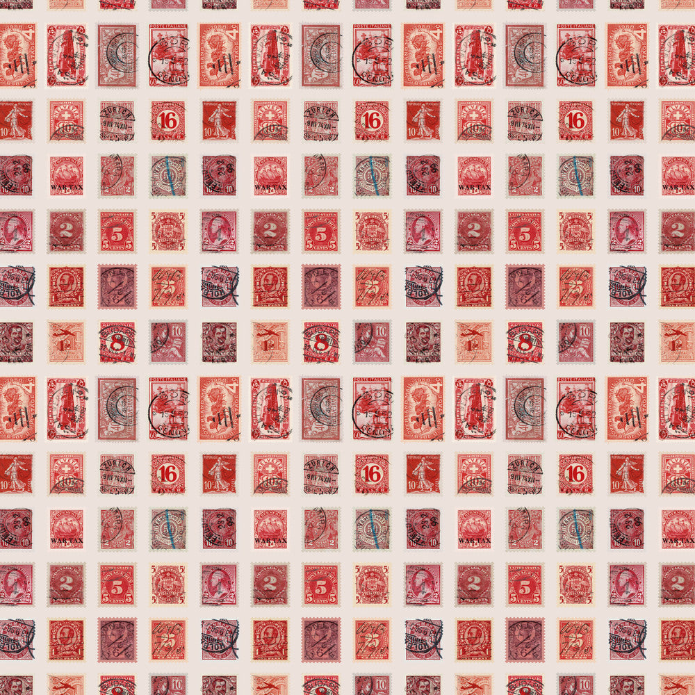 Tim Holtz Eclectic Elements Palette Quilt Fabric - Red Stamps - PWTH221.RED