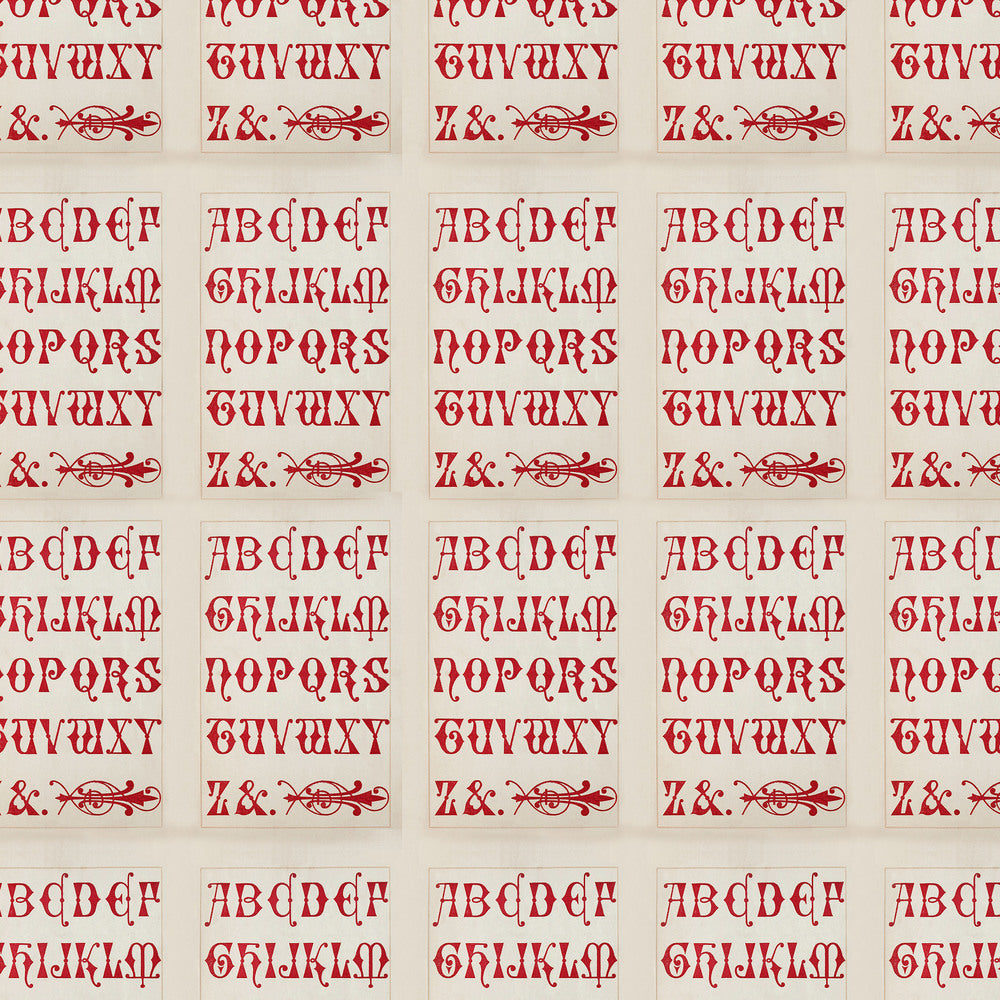 Tim Holtz Eclectic Elements Palette Quilt Fabric - Red Typography - PWTH224.RED