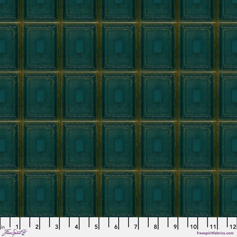 Tim Holtz Eclectic Elements Palette Quilt Fabric - Teal Tiles - PWTH274.TEAL