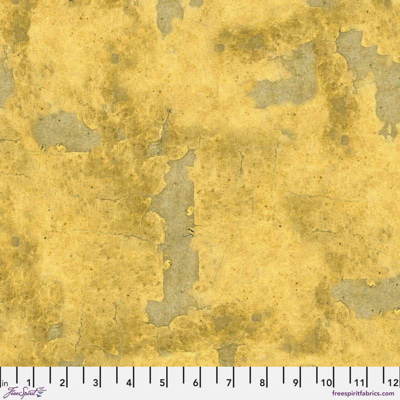 Tim Holtz Eclectic Elements Palette Quilt Fabric - Yellow Vintage - PWTH249.YELLOW