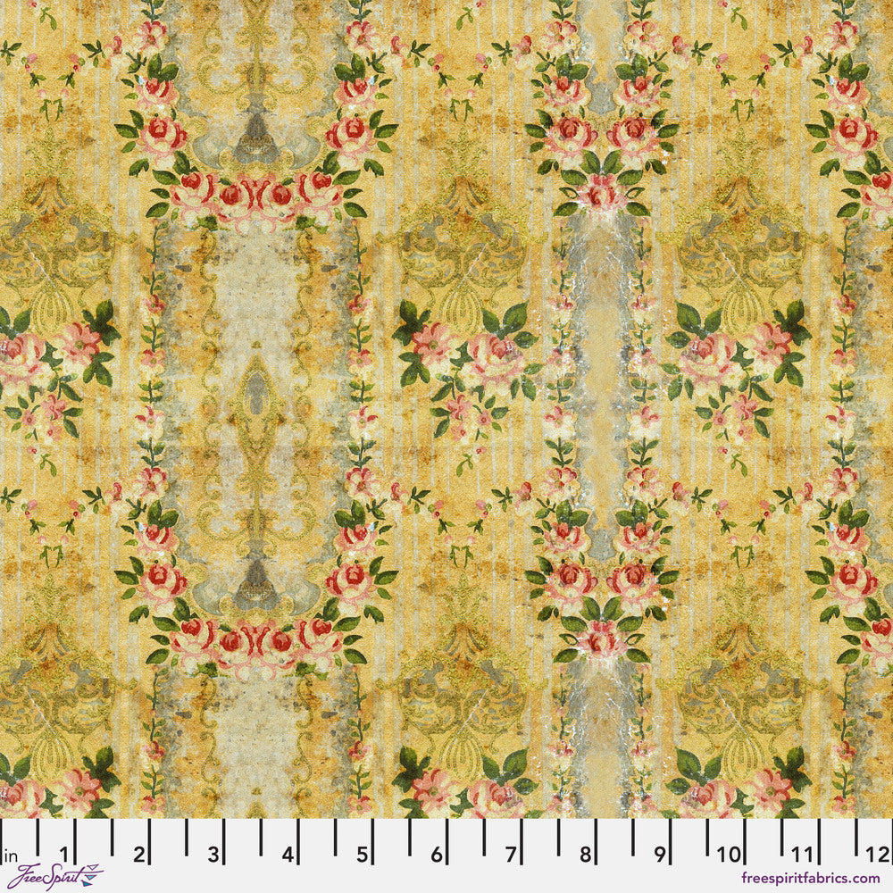Tim Holtz Eclectic Elements Palette Quilt Fabric - Yellow Wallpaper - PWTH247.YELLOW
