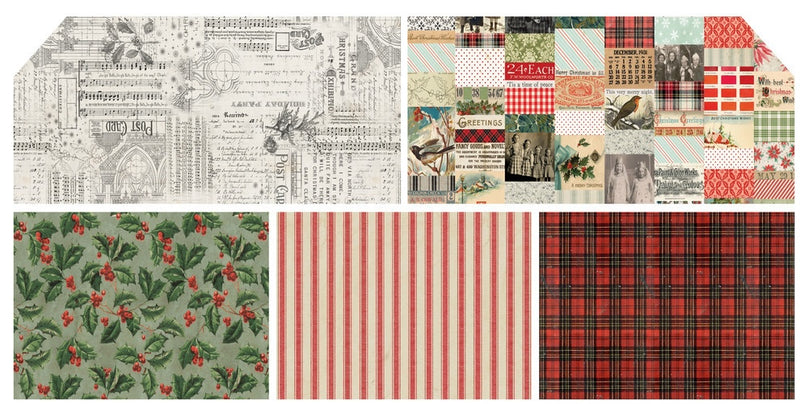 Tim Holtz Eclectic Elements Palette Seasonal Quilt Fabric - Christmas 5 piece Fat Quarter Bundle - TH-CHRS