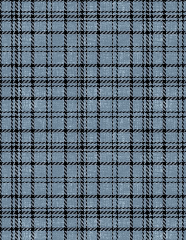 Timberland Trails Quilt Fabric - Plaid Texture in Blue - 3070 45609 494