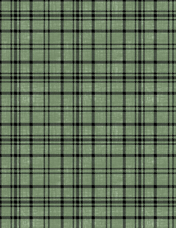 Timberland Trails Quilt Fabric - Plaid Texture in Green - 3070 45609 797